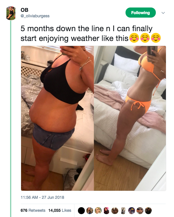 Girl Shares Incredible 5 Month Weight Loss Transformation OLIVIA BURGESS TWEET image Girl Shares Incredible 5 Month Weight Loss Transformation OLIVIA BURGESS TWEET